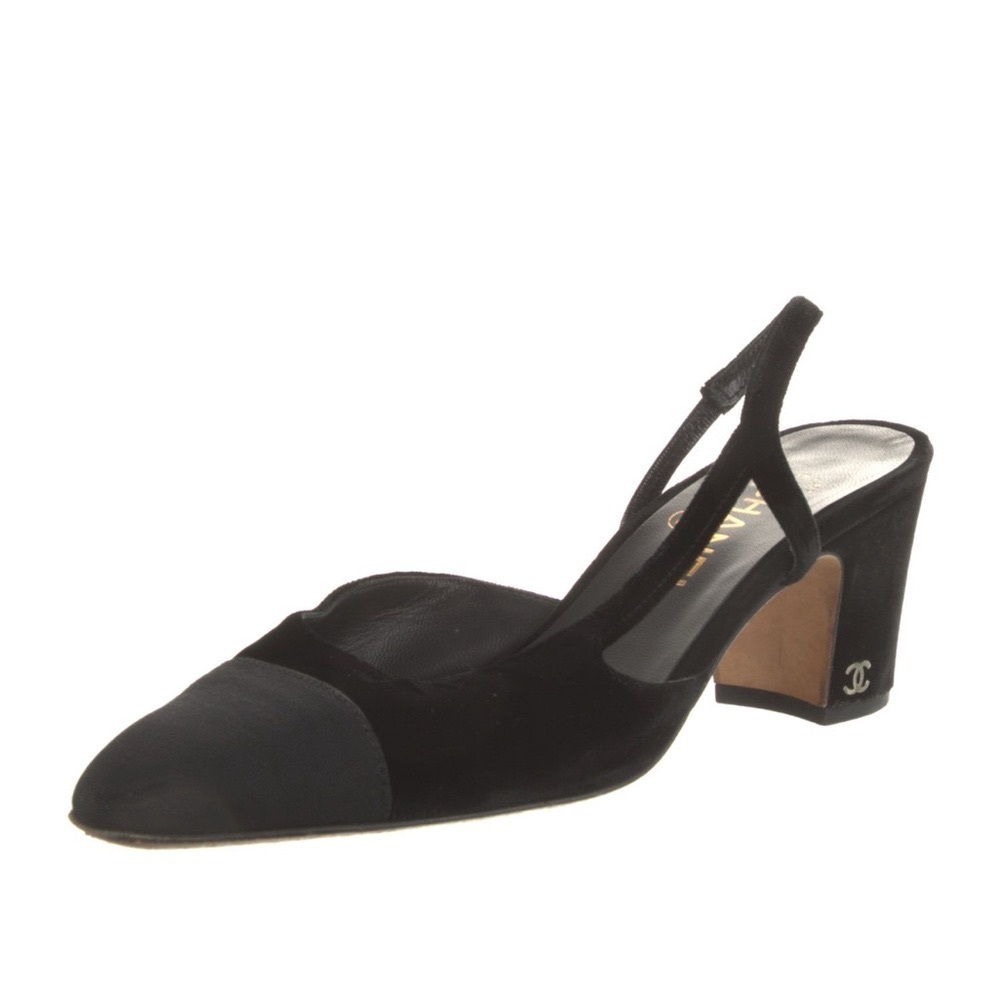 Chanel Black Slingback Heels